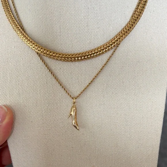 Dior Gold High Heel Shoe Pendant Necklace - Women Jewelry - Picture 6 of 7